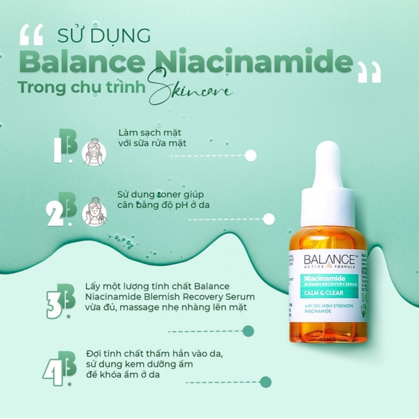 Serum ngừa mụn mờ thâm Balance Niacinamide Blemish Recovery Serum 30ml