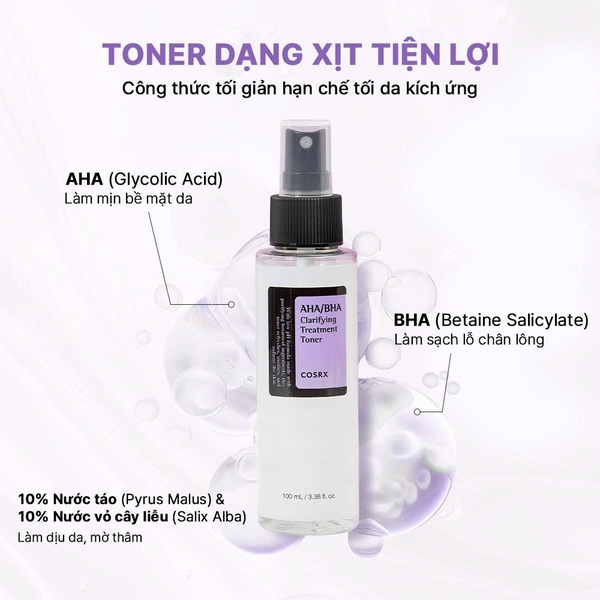 Toner Cosrx AHA/BHA Clarifying Treatment 100ml