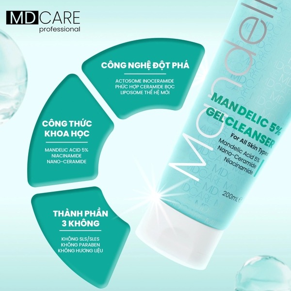Sữa Rửa Mặt MD CARE Mandelic 5% Gel Cleanser