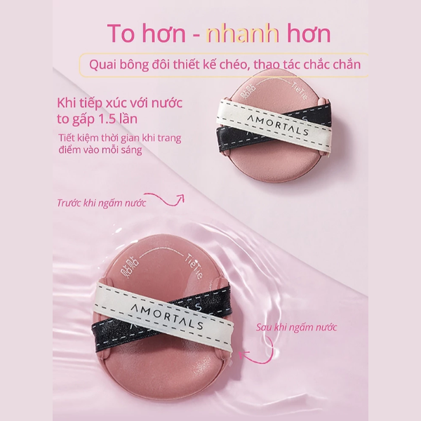 Set 3 mút trang điểm Amortals Black Pink TieTie