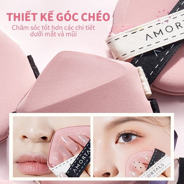 Set 3 mút trang điểm Amortals Black Pink TieTie