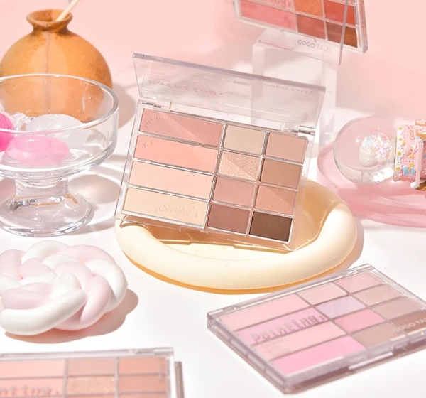 Bảng mắt má nội địa trung Gogo Tales Pink Mist Soft Focus Powder Blusher Eyeshadow