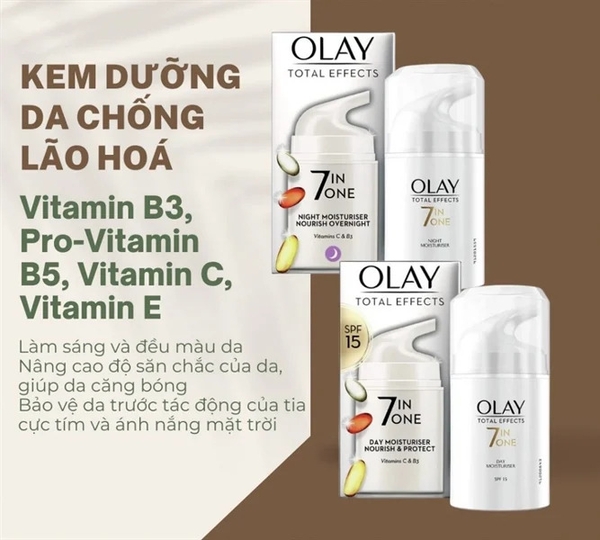 Kem Dưỡng Trắng Olay 7 in 1 Total Effects bản Anh