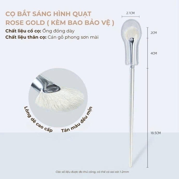 Cọ Guoxiaoniu Highlight Quạt Rose Gold Guoxiaoniu Fan Highlighter Brush
