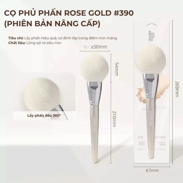 Cọ Phủ Phấn Guoxiaoniu  Rose Gold Guoxiaoniu Flat-Top Loose Powder Brush