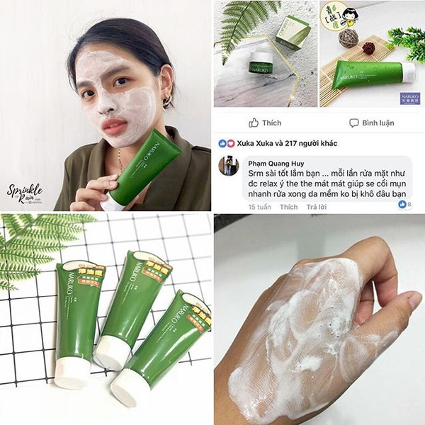 Sữa rửa mặt tràm trà Naruko Tea Tree Purifying Clay Mask and Cleanser