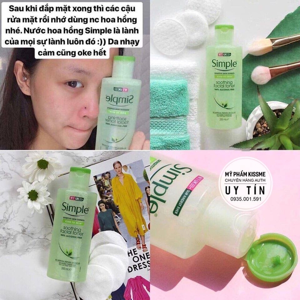 Toner da nhạy cảm Simple Kind To Skin Soothing Facial 200ml