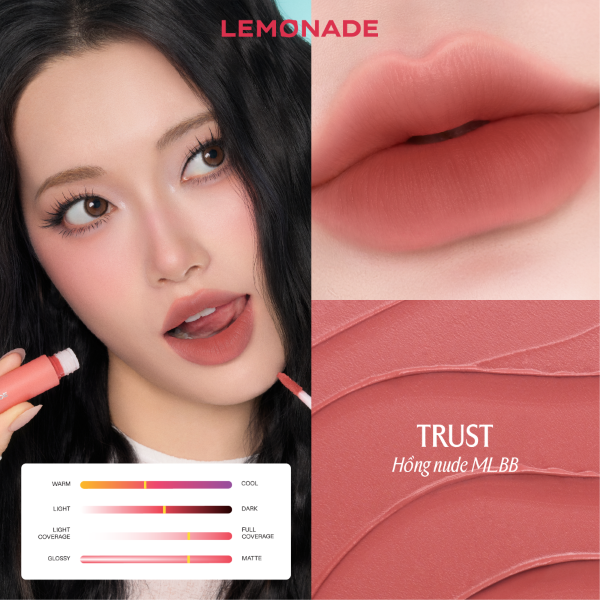 Son Bùn Ẩm Mịn Lâu Trôi Lemonade Perfect Couple Blurry Stain Lip Cream