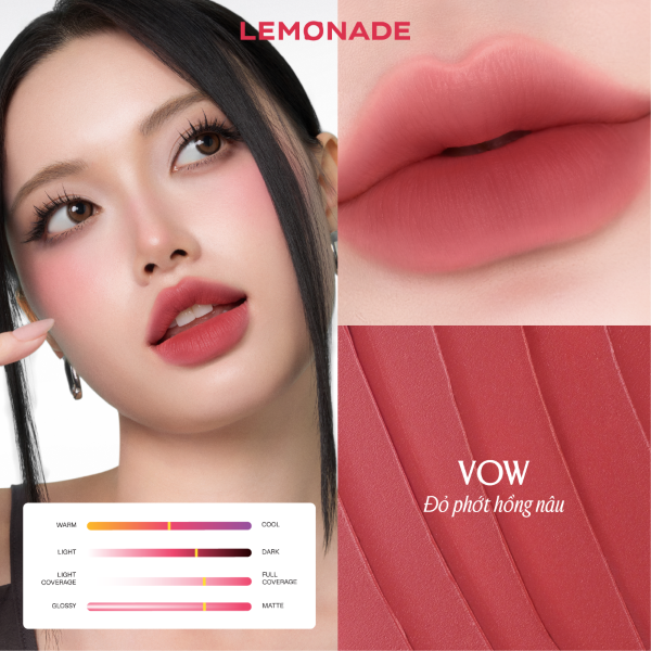 Son Bùn Ẩm Mịn Lâu Trôi Lemonade Perfect Couple Blurry Stain Lip Cream