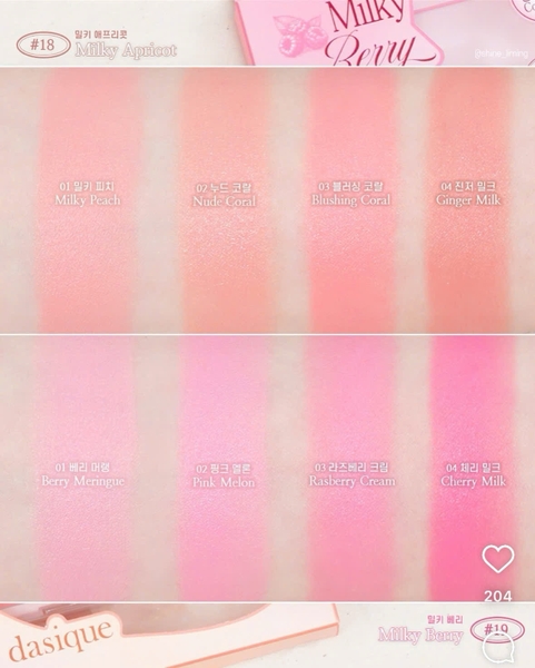 Má Hồng Kem 4 Ô Dasique Blending Mood Cheek Màu 18 19