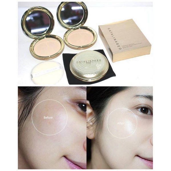 Phấn Phủ Dạng Nén Siêu Mịn Mỏng Nhẹ Geo Vàng Lamy Catalina Geo Golden Pact