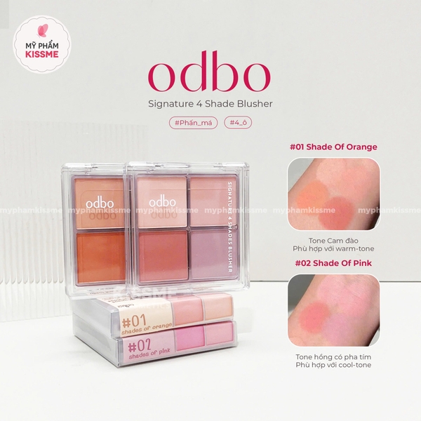 Phấn Má 4 Ô Odbo Signature 4 Shades Blusher