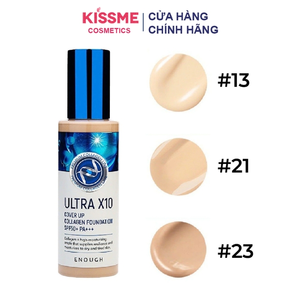 Kem Nền Collagen Ultra x10 Cover Up Enough SPF50+ Pa+++ 100ml