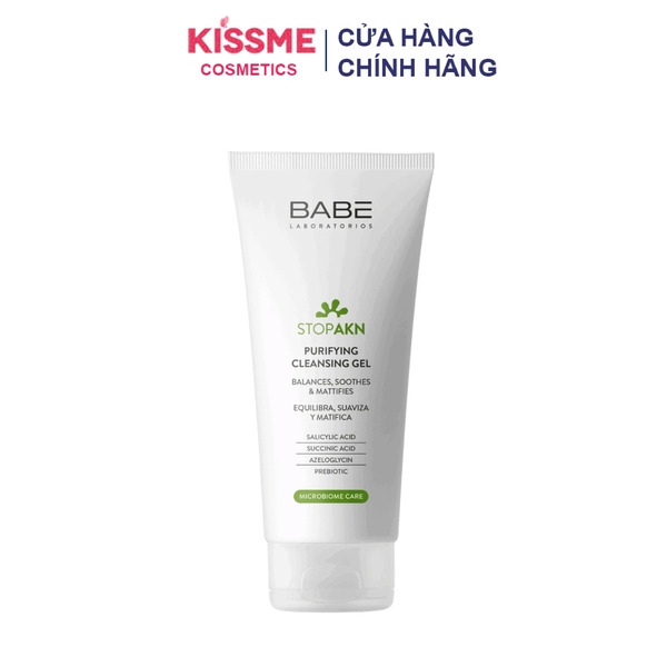 Sữa rửa mặt da dầu mụn Babe Stop Akn Purifying Cleansing Gel