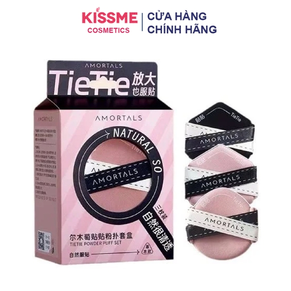 Set 3 mút trang điểm Amortals Black Pink TieTie