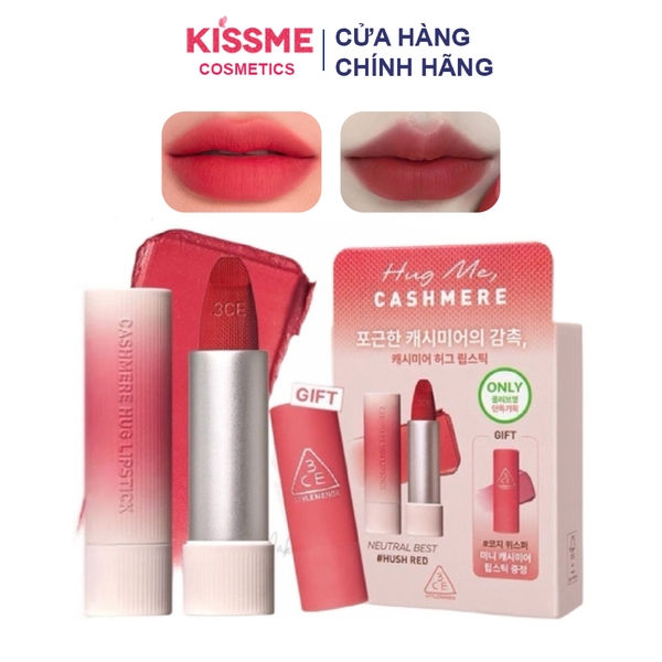 Set Son 3CE Cashmere Hug Me Lipstick + Son Mini