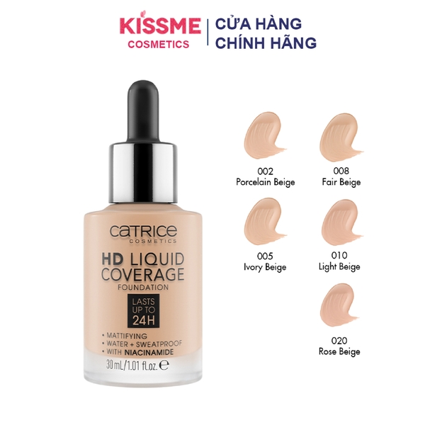 Kem Nền Che Phủ Catrice HD Liquid Coverage Foundation 30ml