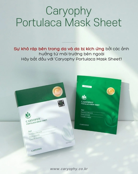 Mặt Nạ Dưỡng Da Dầu Mụn Caryophy Portulaca Mask Sheet 22g