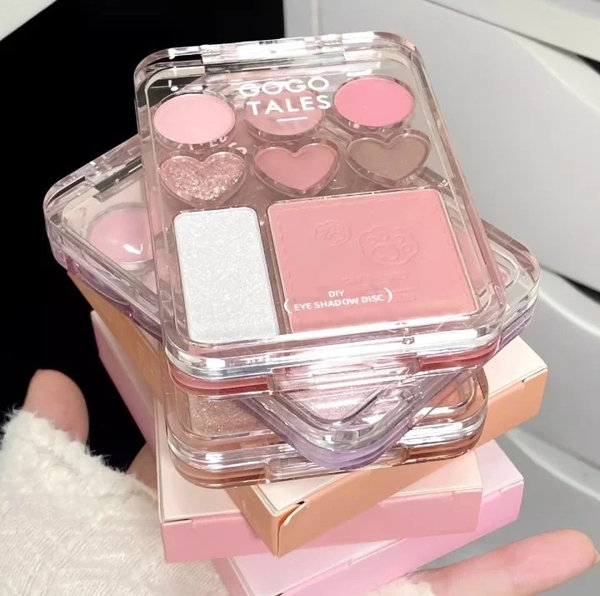 Bảng mắt má nội địa trung Gogo Tales Stick Sweet Heart Powder Blusher Eyeshadow Palette