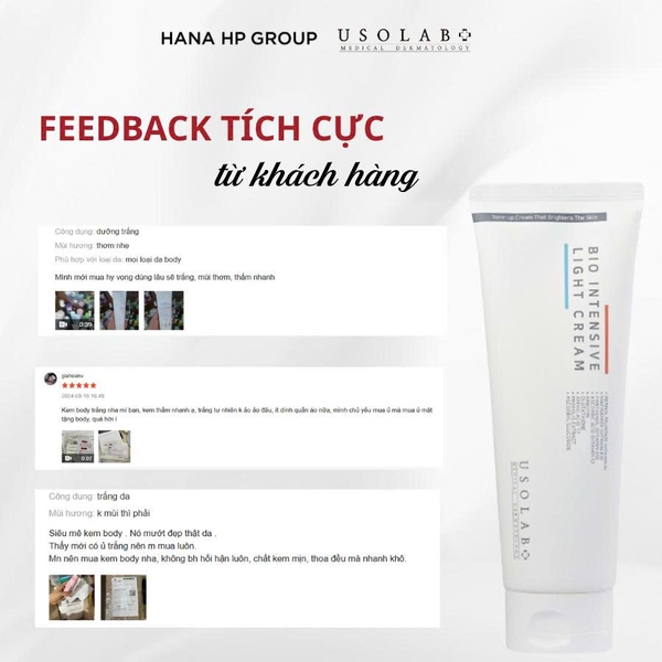 Kem dưỡng trắng body USOLAB Bio Intensive Light Cream 50ml