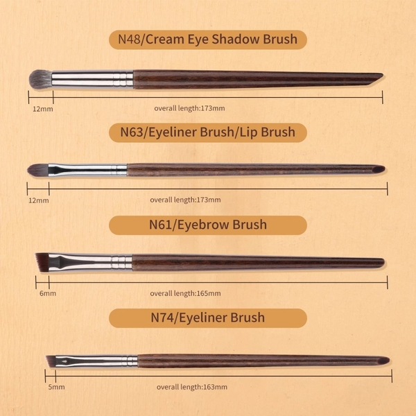 Set 4 Cọ Trang Điểm OVW N48 N63 N61 N74 kẻ mày kẻ mắt che khuyết điểm làm đẹp