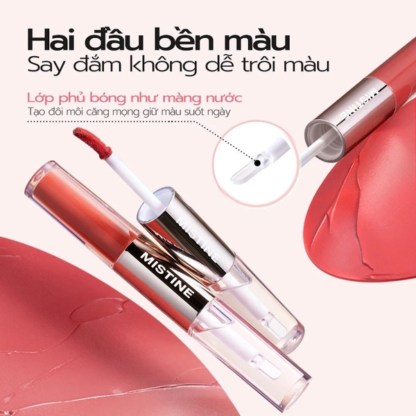 Son 2 đầu MISTINE Tipsy-lock Lip Duo
