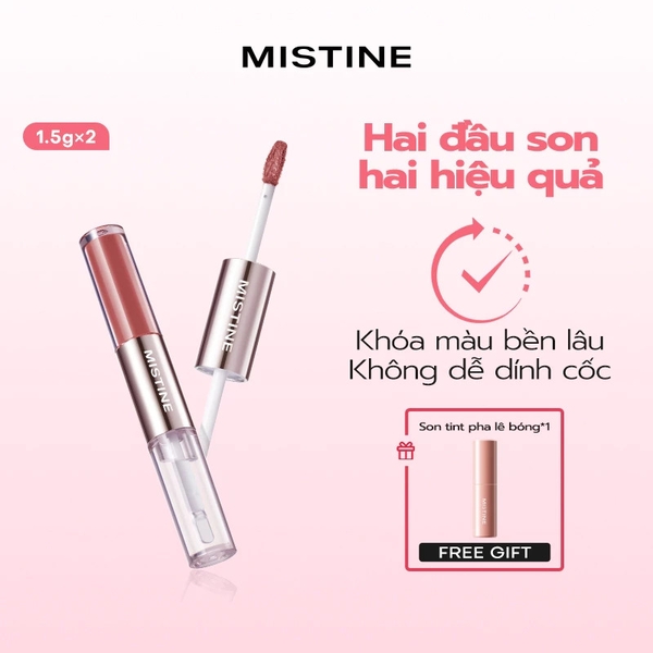 Son 2 đầu MISTINE Tipsy-lock Lip Duo