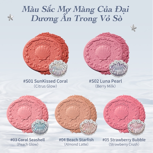 Phấn Má Hồng Flower Knows Shell 's Jewel Blush Powder
