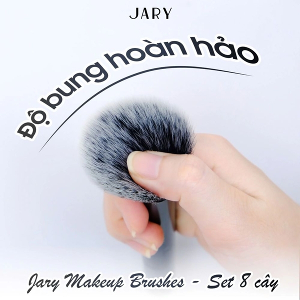 Bộ Cọ Trang Điểm Jary Makeup Brush Set 8 Cây + Túi Đựng Da PU