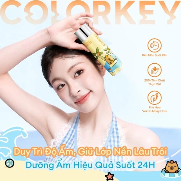 Xịt Khoá Trang Điểm Colorkey Dewy Capybara Edition