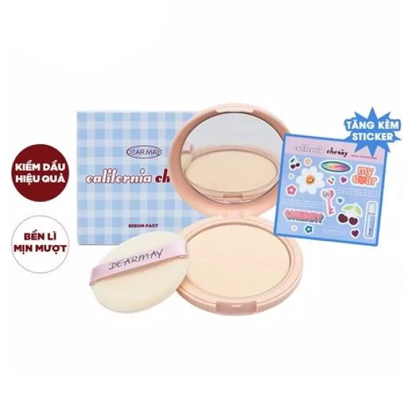 Phấn Phủ Dạng Nén Kiềm Dầu Dearmay California Cherry Sebum Pact 12g