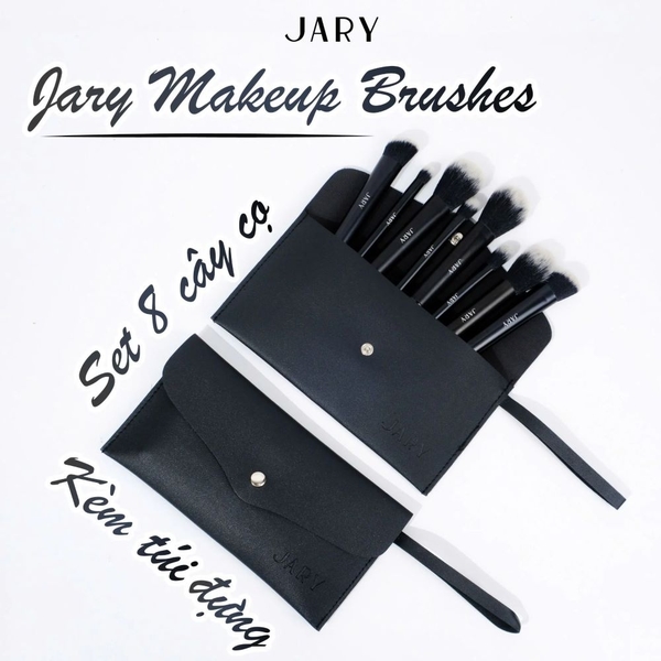 Bộ Cọ Trang Điểm Jary Makeup Brush Set 8 Cây + Túi Đựng Da PU