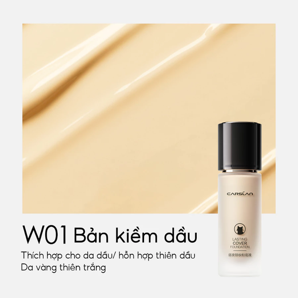 Kem Nền Che Phủ Tốt Carslan Foundation Kiểm Soát Dầu Lâu Trôi Suốt 24h 30g