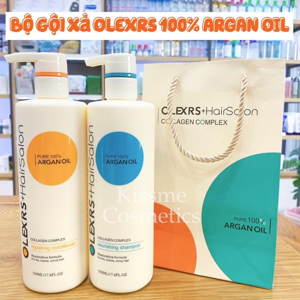 Dầu gội xả phục hồi Olexrs Argan Oil Collagen 500ml