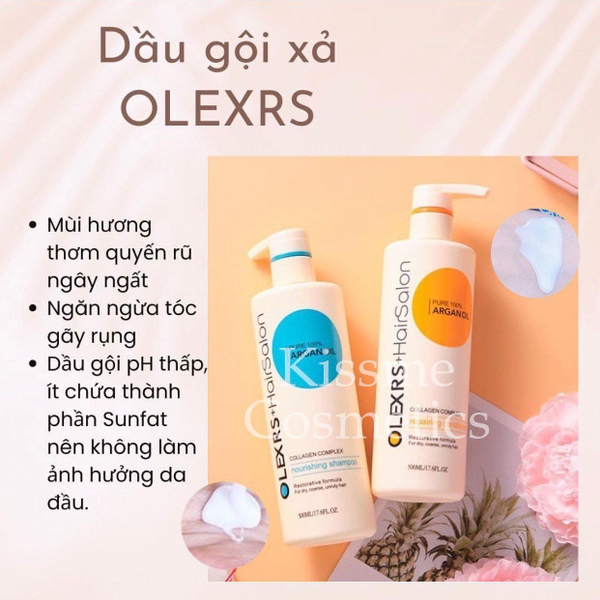 Dầu gội xả phục hồi Olexrs Argan Oil Collagen 500ml