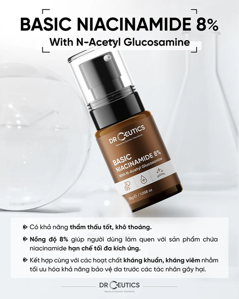 Serum kiềm dầu sáng da DrCeutics Niacinamide 8%
