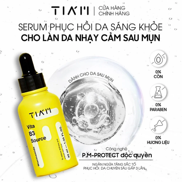 Serum dưỡng trắng mờ thâm Tiam Vita B3 Source 40ml