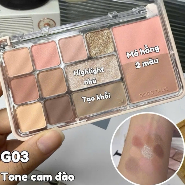 Phấn mắt 12 ô GOGO TALES Heart Racing Comprehensive Power Platte