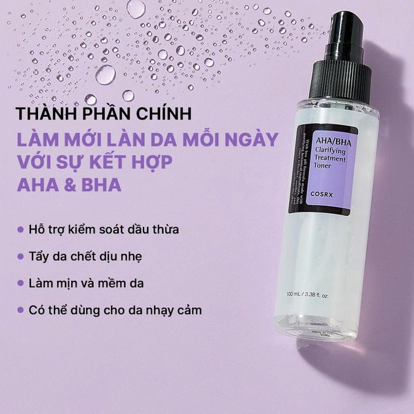 Toner Cosrx AHA/BHA Clarifying Treatment 100ml