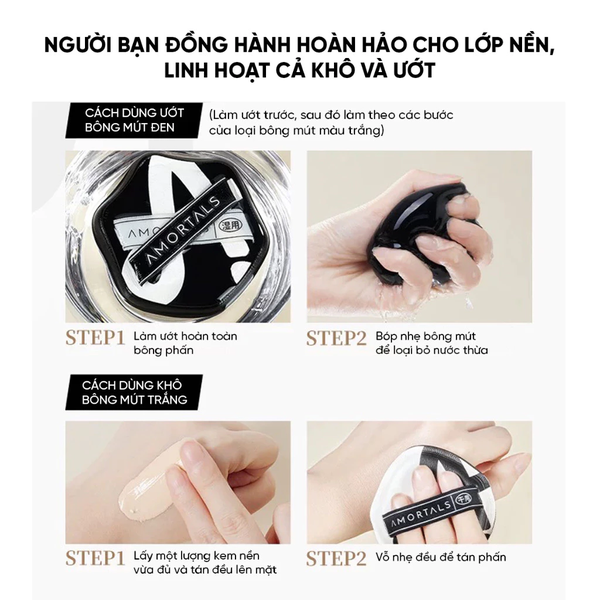 Bông Mút Trang Điểm Tán Nền AMORTALS Double A 