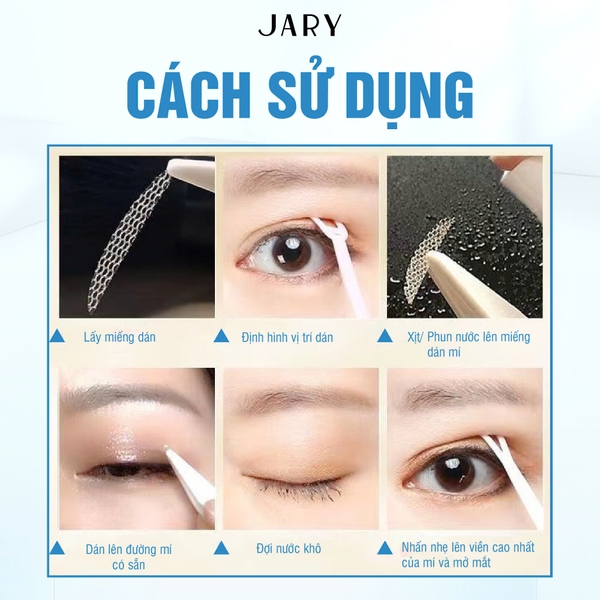 Miếng dán kích mí sẵn keo dạng xịt nước Jary
