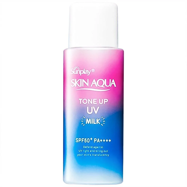 Kem chống nắng nâng tông Sunplay Skin Aqua dạng sữa, dạng tinh chất Tone Up UV Milk Lavender SPF 50+ PA++++ 50g
