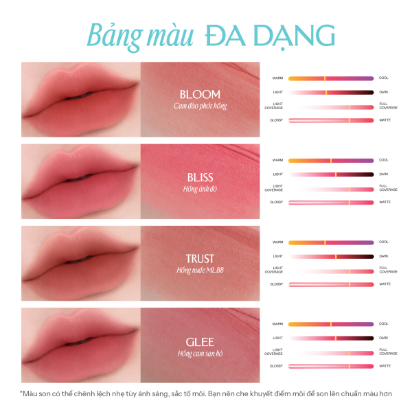 Son Bùn Ẩm Mịn Lâu Trôi Lemonade Perfect Couple Blurry Stain Lip Cream