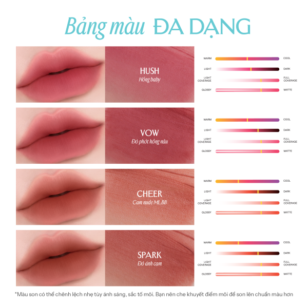 Son Bùn Ẩm Mịn Lâu Trôi Lemonade Perfect Couple Blurry Stain Lip Cream