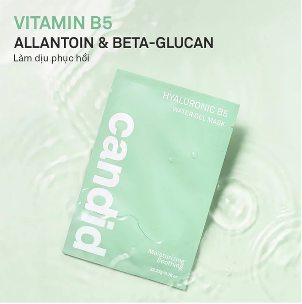 Mặt nạ Candid vàng dưỡng sáng Niacinamide Vitamin C xanh Hyaluronic B5 Water Gel Mask