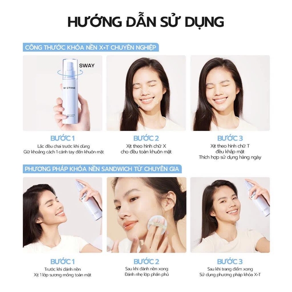 Xịt khóa nền Mistine xanh dương