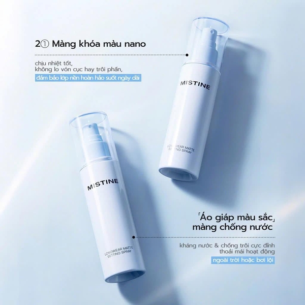 Xịt khóa nền Mistine xanh dương