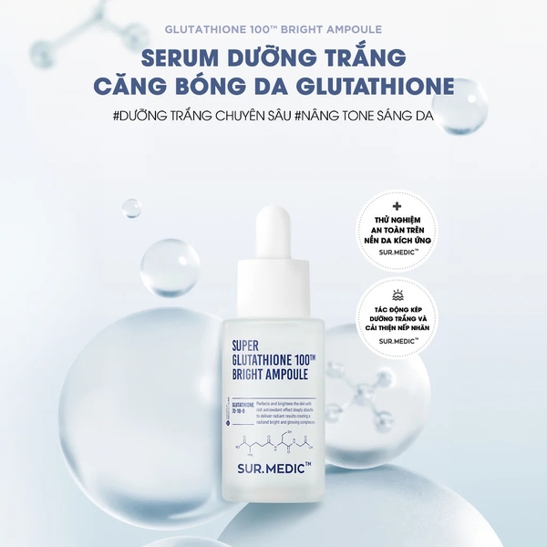 Tinh Chất SurMedic Super Glutathione 100 Bright Ampoule Dưỡng Trắng Da 32ml