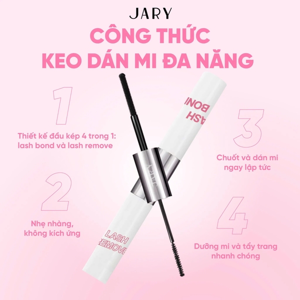 Keo Dán Mi 2 Đầu 4 Trong 1 Jary 4in1 Lash Bond & Remover