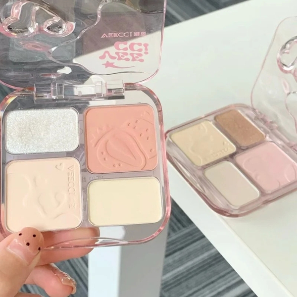 Bảng Phấn Má & Highlight 4 Ô Veecci 9g